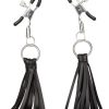 Nipple Play Tassels Nipple Clamp Black Adjustable