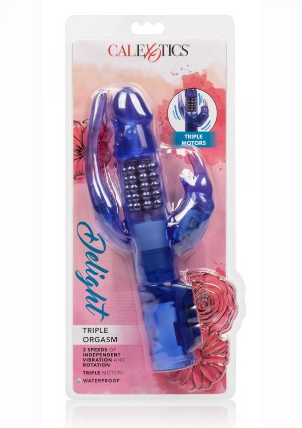 Delight Triple Orgasm Dual Vibrating Rabbit Waterproof Blue