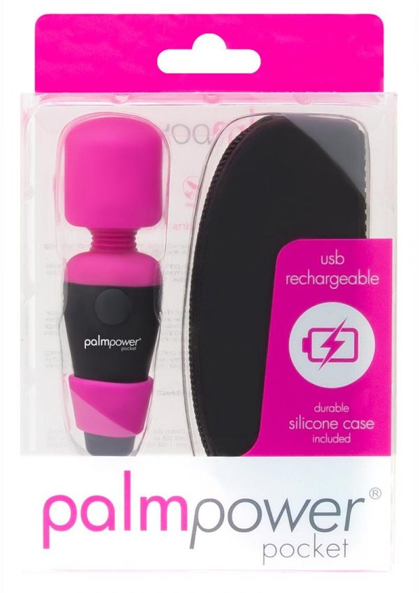 Palmpower Pocket Massager Silicone USB Rechargeable Water Resistant Pink 3.5 Inches