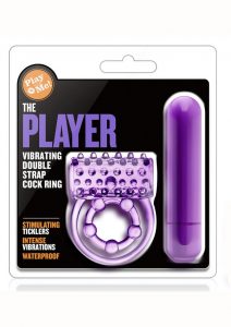 Play With Me The Player Double Strap Cock Ring Vibrating - Purple