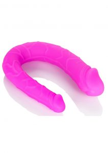 Silicone Double Dong Ac/dc Dong Pink Dual Penetration Non Vibrating Silicone Double Dong