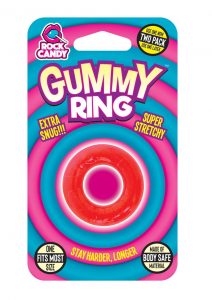 Rock Candy Gummy Ring Cock Ring One Size Fits Most Red