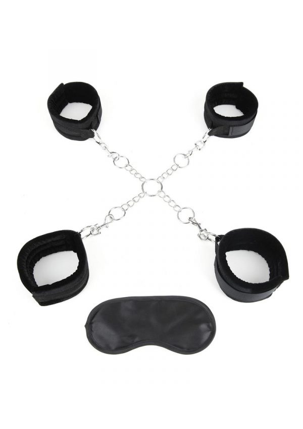 Lux Fetish Hog Tie With 4 Universal Soft Restraint Cuffs Adjustable