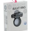 Silicone Bullet Ring With Clit USB Stimulator Rechargeable Multi Speed Black