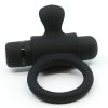 Silicone Bullet Ring With Clit USB Stimulator Rechargeable Multi Speed Black