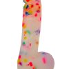 Addiction Party Marty Silicone Realistic Dong With Balls Multi Colored 7.5 Inches
