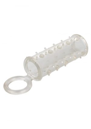 Sensation Enhancer Penis Sleeve With Scrotum Support Ring Clear