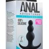Anal Adventures Platinum Beaded Anal Plug Silicone Black