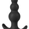 Anal Adventures Platinum Beaded Anal Plug Silicone Black