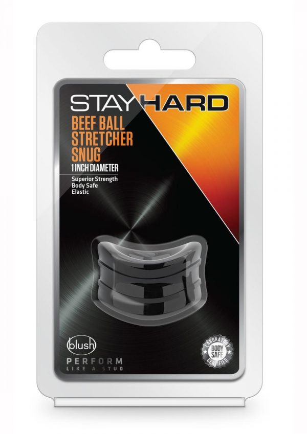 Stay Hard Beef Ball Stretcher Snug Cock Ring Black