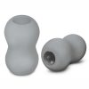 Zolo Squeezable and Textured Mini Double Bubble Male Masurbator Non Vibrating Grey
