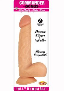 Commander Dongs Big Daddy Alpha Male Bendable Dildo With Balls 8in - Vanilla