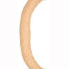 Commander Dongs Veined Double Dong Bendable Dildo 13in - Vanilla
