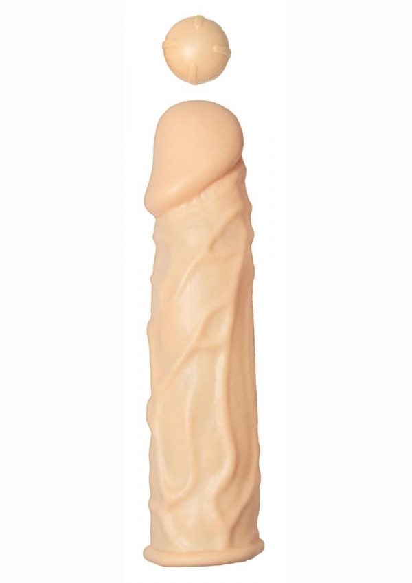 Great Extender 1st Silicone Vibrating Sleeve 7.5in - Vanilla