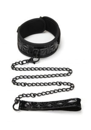 Whip Smart Diamond Collar And Leash - Black