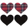 Peekaboo Schoolgirl Hearts Pasties - Red