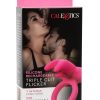 Calexotics Silicone Rechargeable Triple Clit Flicker Cock Ring - Pink