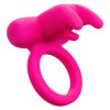 Calexotics Silicone Rechargeable Triple Clit Flicker Cock Ring - Pink