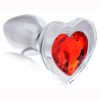 Booty Sparks Red Heart Glass Anal Plug - Small - Red