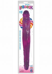 Lollicock Sweet Slim Stick Double Dildo 13in - Grape