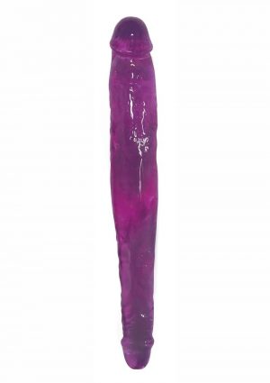 Lollicock Sweet Slim Stick Double Dildo 13in - Grape