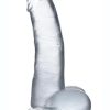 Jock C-Thru Realistic Dong With Balls 8 in - Clear