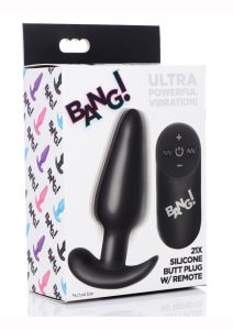 Bang! 21x Vibrating Silicone Rechargeable Butt Plug With Remote Control - Black