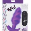 Bang! 21x Vibrating Silicone Rechargeable Swirl Butt Plug With Remote Control - Purple