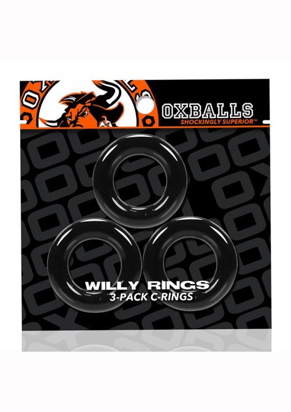 Oxballs Willy Rings Cock Ring (3 Pack) - Black