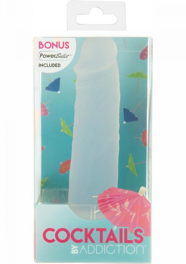 Addiction Cocktails Vibrating Silicone Dildo 5.5in - Blue Lagoon