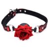 Master Series Silicone Ball Gag With Rose - Red/Black