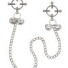 Nipple Grips 4-Point Nipple Press With Bells - Silver