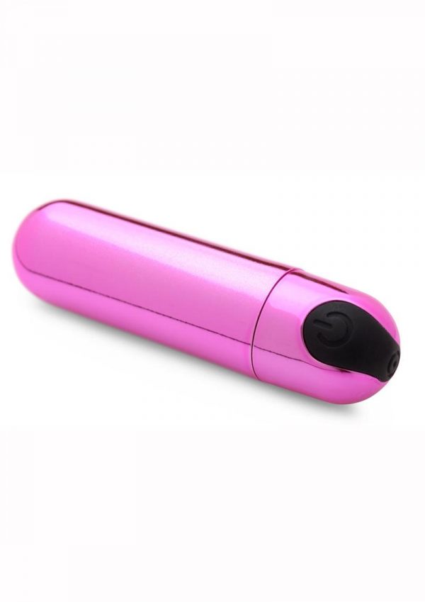 Bang 10X Vibrating Metallic Silicone Rechargeable Bullet Vibrator - Pink