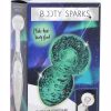 Booty Sparks Glow In The Dark Glass Anal Plug - Large - Clear