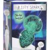 Booty Sparks Glow In The Dark Glass Anal Plug - Medium - Clear