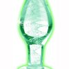 Booty Sparks Glow In The Dark Glass Anal Plug - Medium - Clear