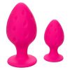 Cheeky Silicone Textured Anal Plugs Large/Small (Set of 2) - Pink
