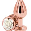 Rear Assets Rose Aluminum Anal Plug - Medium - White