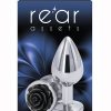 Rear Assets Rose Aluminum Anal Plug - Medium - Black/Silver