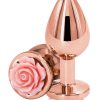 Rear Assets Rose Aluminum Anal Plug - Medium - Pink/Rose Gold