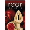 Rear Assets Rose Aluminum Anal Plug - Medium - Red/Gold
