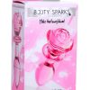 Booty Sparks Pink Rose Glass Anal Plug - Medium - Pink