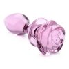 Booty Sparks Pink Rose Glass Anal Plug - Medium - Pink