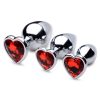Booty Sparks Red Heart Gem Anal Plug Set - Red