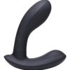 Zeus Vibrating andamp; E-Stim Silicone Rechargeable Prostate Massager With Remote Control - Black