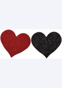 NIPPLICIOUS Heart Shape Pasties - Red/Black