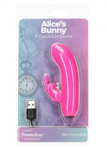 PowerBullet Alice`s Bunny Silicone Rechargeable Rabbit - Pink