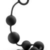 Anal Adventure Platinum Silicone Large Anal Beads - Black