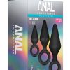 Anal Adventures Platinum Silicone Loop Plug Kit (Set of 3) - Black