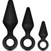 Anal Adventures Platinum Silicone Loop Plug Kit (Set of 3) - Black